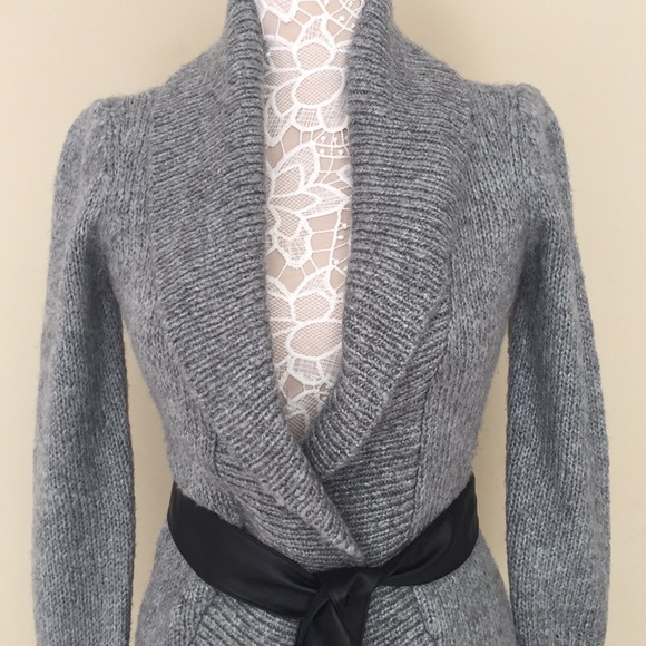 Guess Sweaters - Guess open cardigan sash belt long sleeve